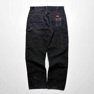 00's Dickies ボロ ペイント ダック ペインター パンツ(ブラック)
