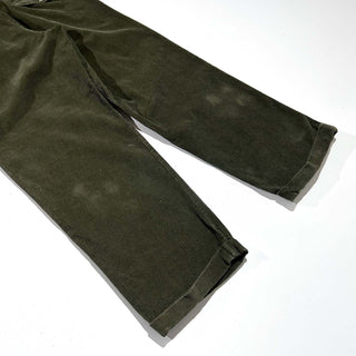 00's Dockers オリーブ ワイド ２タック 細畝 コーデュロイ パンツ