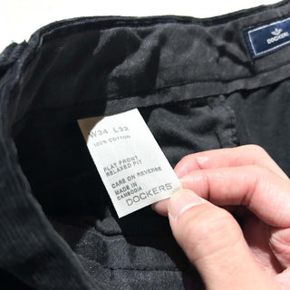 00's Dockers ブラック ワイド 細畝 コーデュロイ パンツ