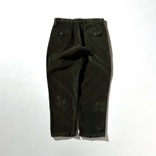 00's Dockers オリーブ ワイド ２タック 細畝 コーデュロイ パンツ