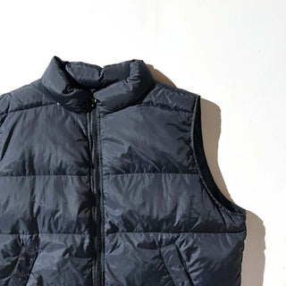 00's Eddie Bauer ブラック リップストップ ナイロン ダウン ベスト