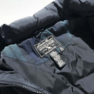 00's Eddie Bauer ブラック リップストップ ナイロン ダウン ベスト