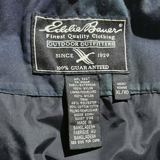 00's Eddie Bauer ブラック リップストップ ナイロン ダウン ベスト