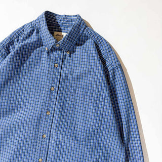 ～00's Eddie Bauer コットン チェック B.D. L/S シャツ