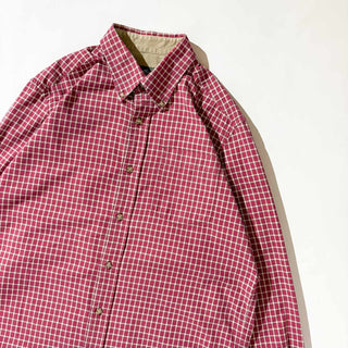 00's Eddie Bauer コットン チェック B.D. L/S シャツ