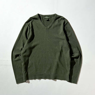00's Eddie Bauer カシミヤ混 メランジ Vネック ニット セーター