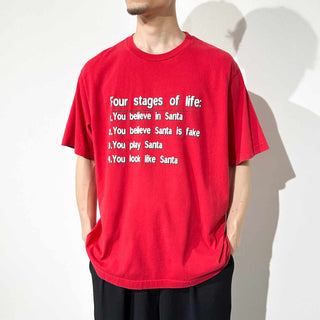 ～00's "Four stages of life" サンタジョーク プリント Tシャツ