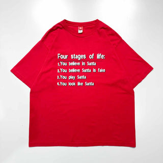 ～00's "Four stages of life" サンタジョーク プリント Tシャツ