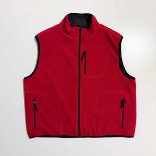 ～00's G.H.BASS&Co. フリース×ナイロン リバーシブル ベスト(レッド×ブラック)