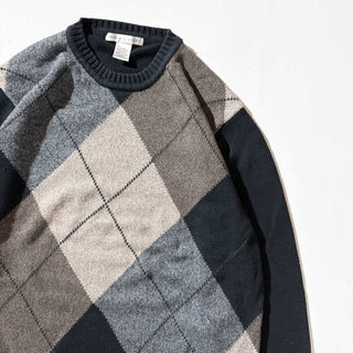 00's GEOFFREY BEENE アーガイル コットン ニット セーター