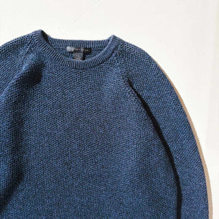 ～00's GEOFFREY BEENE メランジ コットン ニット セーター(ネイビー×サックス)