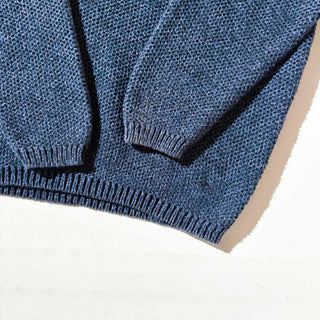 ～00's GEOFFREY BEENE メランジ コットン ニット セーター(ネイビー×サックス)