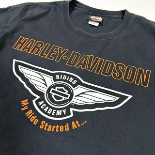 00's HARLEY DAVIDSON "My Ride Started at..." 両面プリント Tシャツ