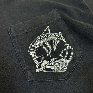 00's HARLEY DAVIDSON フェード 胸ポケット プリント Tシャツ