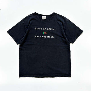 00's Hanes "Spare an animal" グラフィック プリント Tシャツ