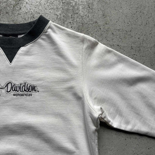 00's Harley Davidson 刺繍 前Vガゼット スウェット シャツ