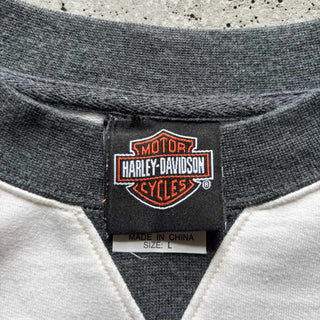 00's Harley Davidson 刺繍 前Vガゼット スウェット シャツ