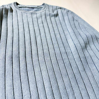 00's IZOD インディゴ 針抜きリブ コットン ニット セーター