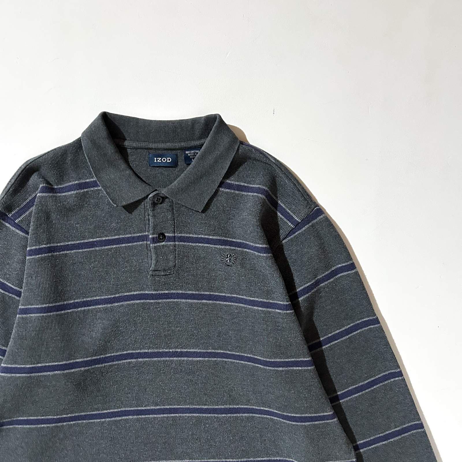 00's IZOD ボーダー L/S ニットポロシャツ