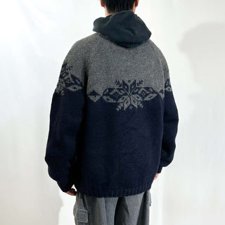 ～00's J.CREW "HAND KNIT" ノルディック ウール ニット セーター