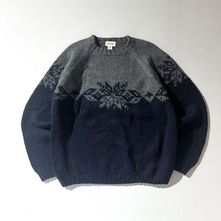 ～00's J.CREW "HAND KNIT" ノルディック ウール ニット セーター