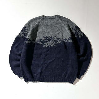 ～00's J.CREW "HAND KNIT" ノルディック ウール ニット セーター