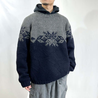 ～00's J.CREW "HAND KNIT" ノルディック ウール ニット セーター