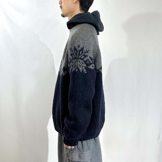 ～00's J.CREW "HAND KNIT" ノルディック ウール ニット セーター
