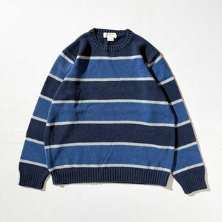 00's J.CREW ボーダー コットン ニット セーター