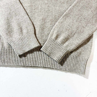 00's J.CREW ラムズウール ハーフジップ ニット セーター(クリーム)