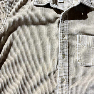 ～00's J.CREW コットン 太畝 コーデュロイ L/Sシャツ(ベージュ)