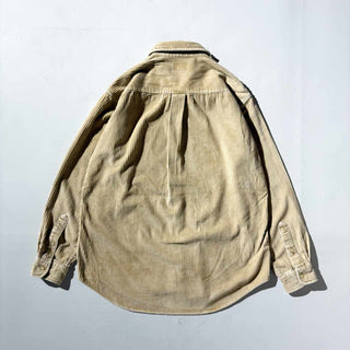 ～00's J.CREW コットン 太畝 コーデュロイ L/Sシャツ(ベージュ)