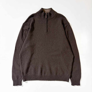 00's JOS.A.BANK ラムズウール ハーフジップ ニット セーター