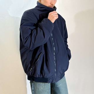 00's L.L.Bean ディープネイビー 裏フリース ウォームアップ ナイロン シェル ジャケット