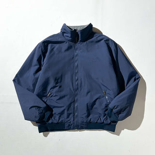 00's L.L.Bean ディープネイビー 裏フリース ウォームアップ ナイロン シェル ジャケット