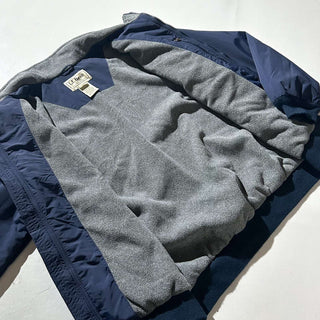 00's L.L.Bean ディープネイビー 裏フリース ウォームアップ ナイロン シェル ジャケット