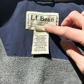 00's L.L.Bean ディープネイビー 裏フリース ウォームアップ ナイロン シェル ジャケット