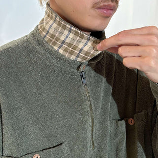 90's〜00's L.L.Bean オリーブ パイル ハーフジップ L/Sシャツ