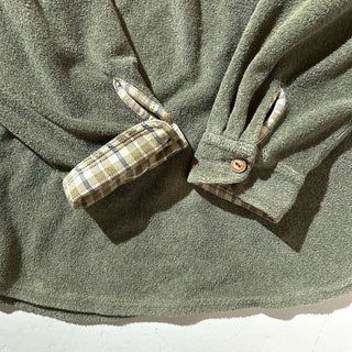 90's〜00's L.L.Bean オリーブ パイル ハーフジップ L/Sシャツ