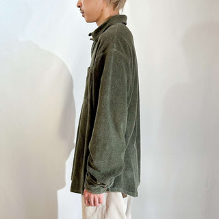 90's〜00's L.L.Bean オリーブ パイル ハーフジップ L/Sシャツ