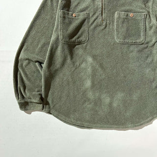 90's〜00's L.L.Bean オリーブ パイル ハーフジップ L/Sシャツ