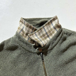 90's〜00's L.L.Bean オリーブ パイル ハーフジップ L/Sシャツ