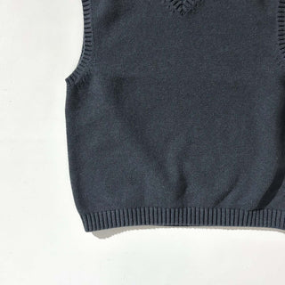 00's Lands' End グレー コットン ドリフター ニット ベスト
