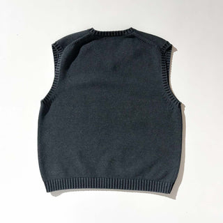 00's Lands' End グレー コットン ドリフター ニット ベスト