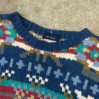 00's Mark Shale 総柄 フェアアイル コットン ニット セーター