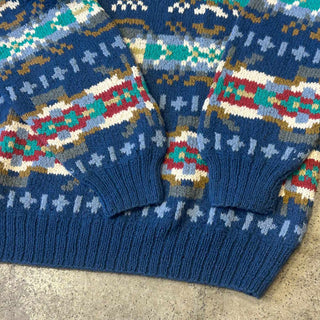 00's Mark Shale 総柄 フェアアイル コットン ニット セーター