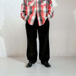 00's NAUTICA オリーブ コインポケット ワイド ２タック 太畝 コーデュロイ パンツ