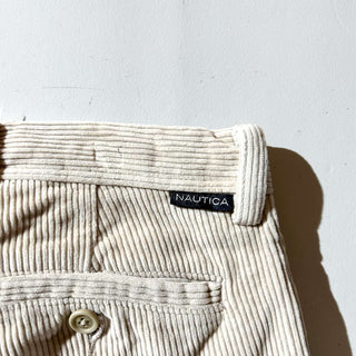 00's NAUTICA オフホワイト 2タック 太畝 コーデュロイ パンツ