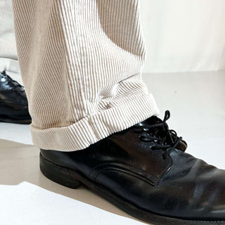 00's NAUTICA オフホワイト 2タック 太畝 コーデュロイ パンツ