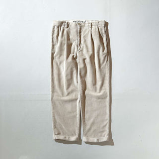 00's NAUTICA オフホワイト 2タック 太畝 コーデュロイ パンツ